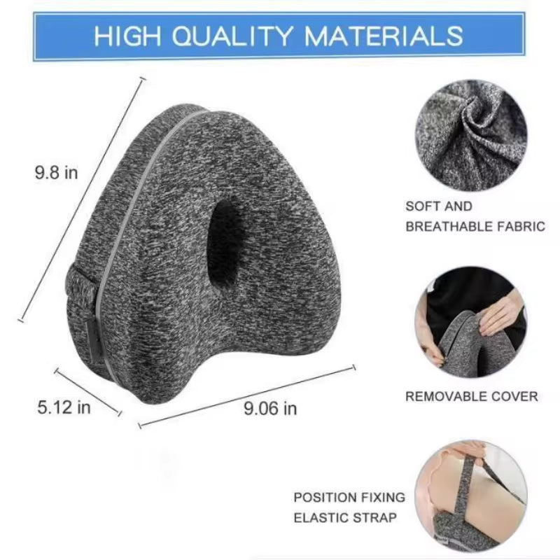 Body Memory Cotton Leg Pillow Home Foam Pillow Sleeping Orthopedic Sciatica Back Hip Joint for Pain Relief Thigh Leg Pad Cushion